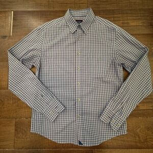 UNTUCKit Shirt Mens Small Plaid Long Sleeve Slim Fit Wrinkle Cotton